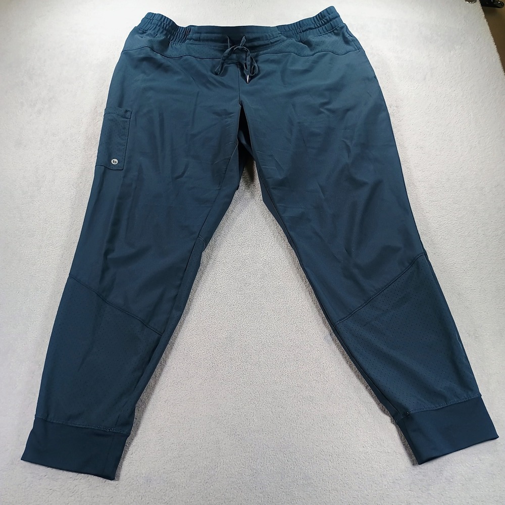 Barco One Womens Scrub Pants Teal XL Perforated Breathable Cargo